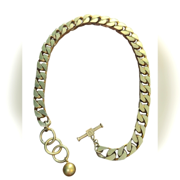 Ann Klein Heavy Goldtone Chain Choker Necklace EUC - Picture 3 of 3